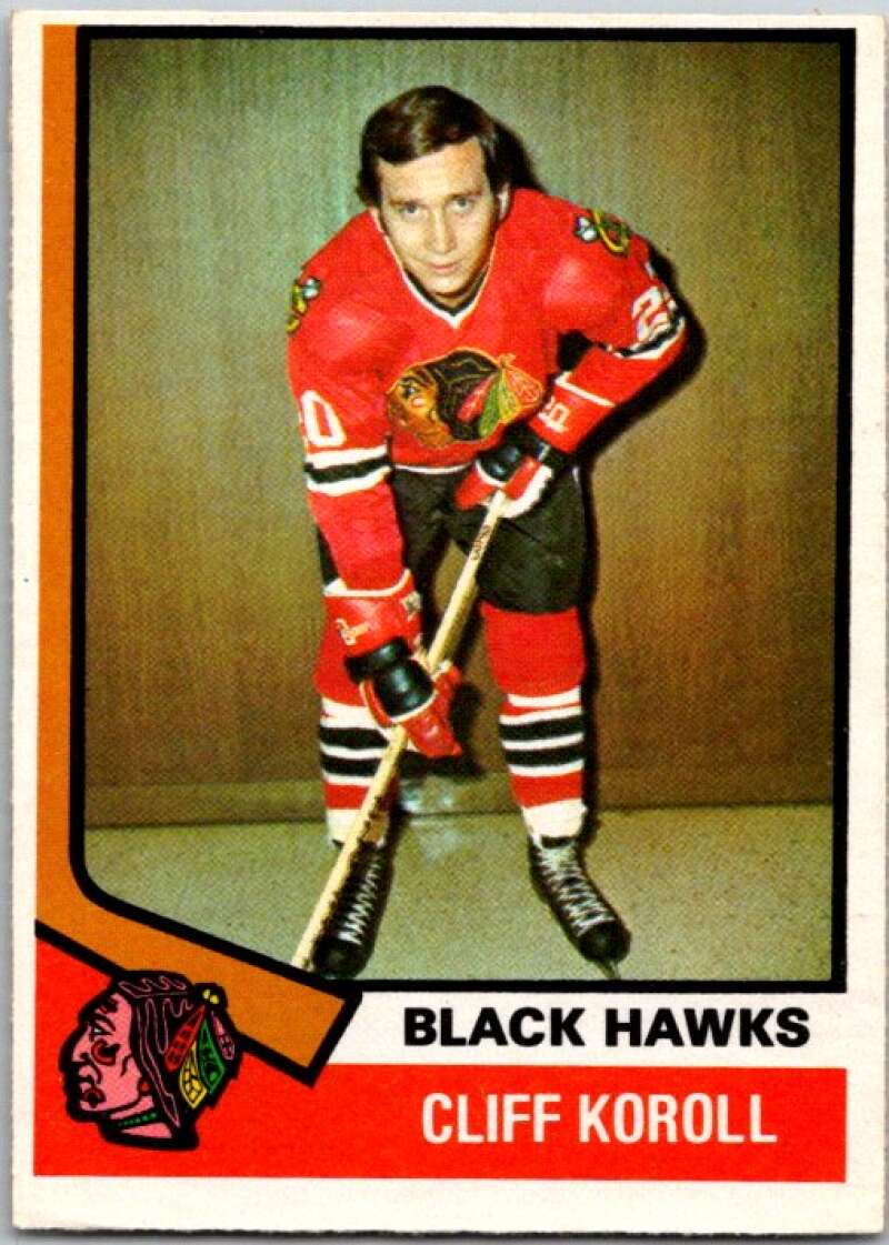 1974-75 O-Pee-Chee #35 Cliff Koroll Chicago Blackhawks V46156