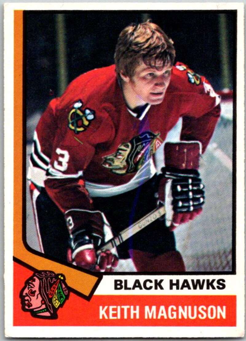 1974-75 O-Pee-Chee #75 Keith Magnuson Chicago Blackhawks V46196