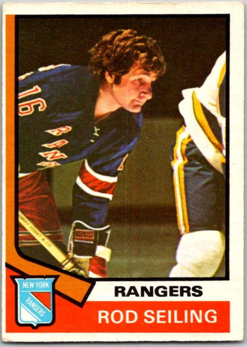 1974-75 O-Pee-Chee #102 Rod Seiling New York Rangers V46222