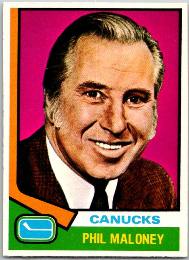 1974-75 O-Pee-Chee #104 Phil Maloney CO RC Rookie Canucks V46224