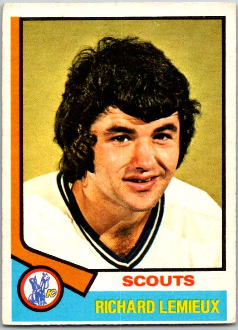 1974-75 O-Pee-Chee #114 Richard Lemieux Kansas City Scouts V46234