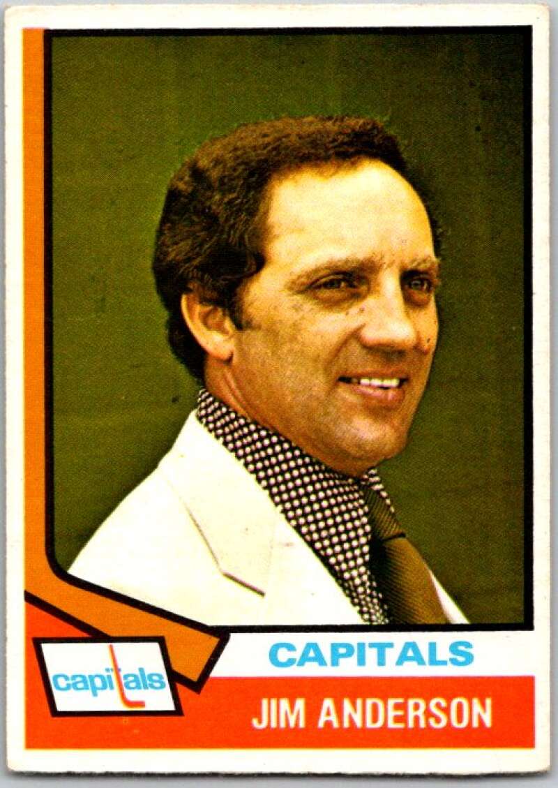 1974-75 O-Pee-Chee #118 Jim Anderson CO RC Rookie Washington V46238
