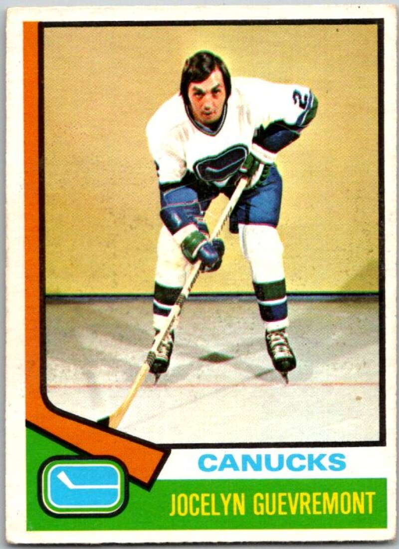 1974-75 O-Pee-Chee #122 Jocelyn Guevremont Vancouver Canucks V46242