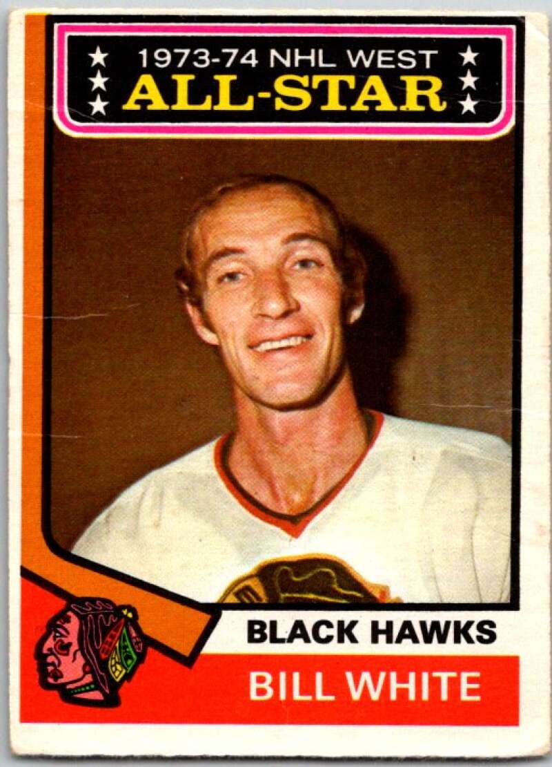1974-75 O-Pee-Chee #136 Bill White AS Chicago Blackhawks V46255