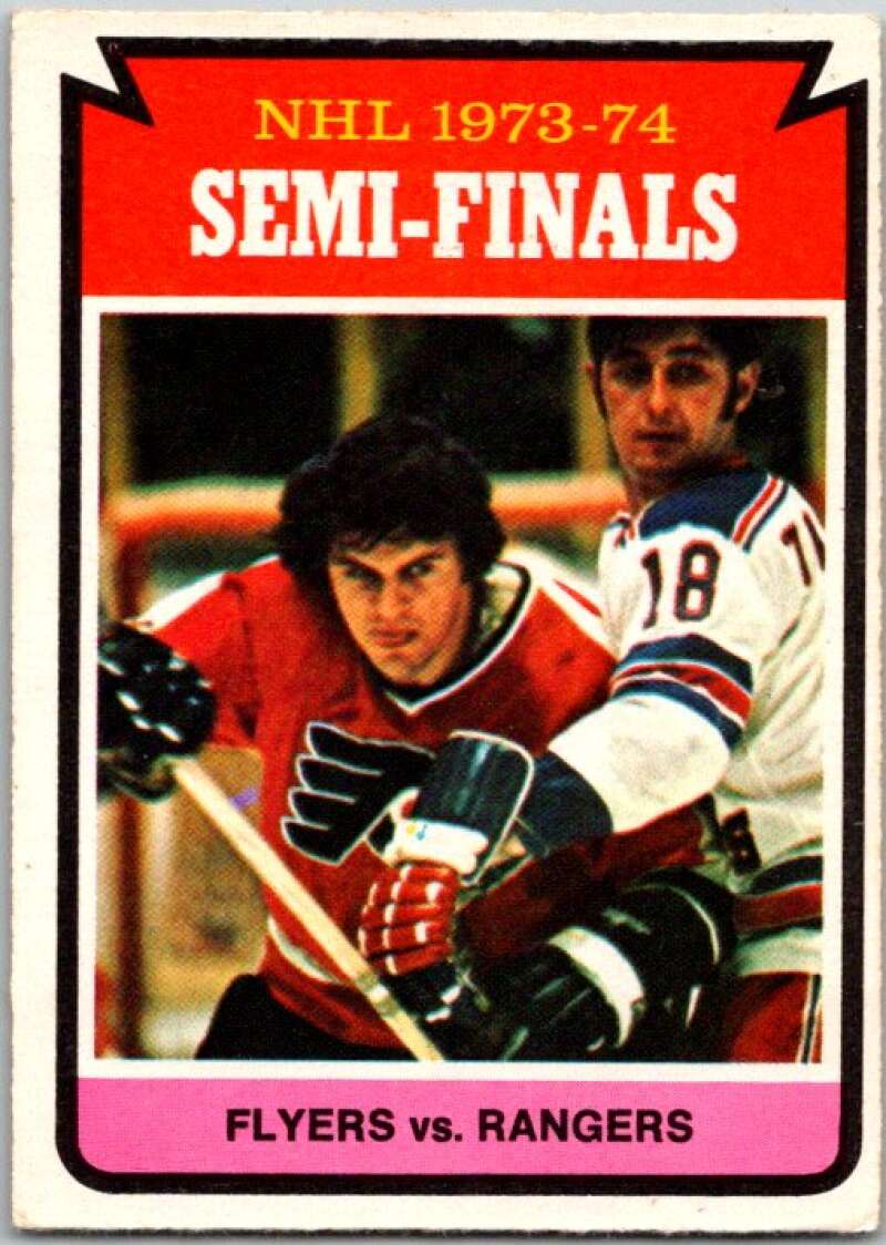 1974-75 O-Pee-Chee #213 Semifinals Flyers over Rangers V46326