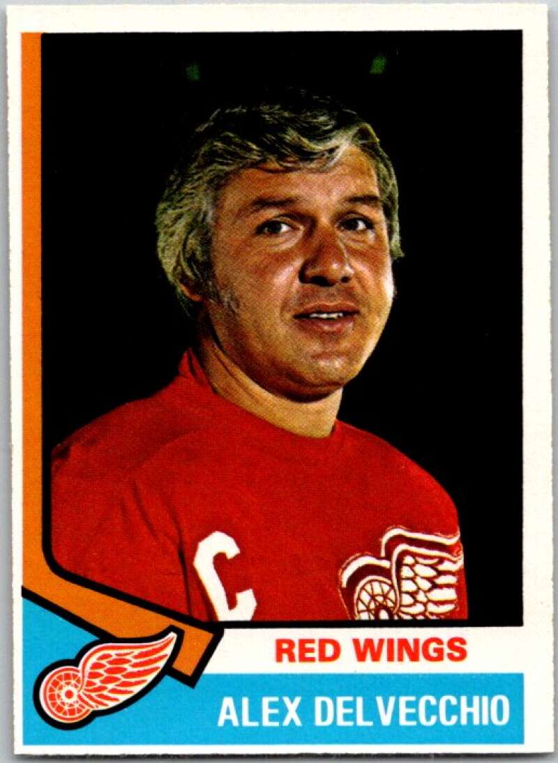 1974-75 O-Pee-Chee #222 Alex Delvecchio CO Detroit Red Wings V46335