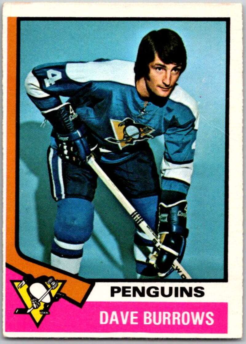 1974-75 O-Pee-Chee #241 Dave Burrows UER Pittsburgh Penguins V46354