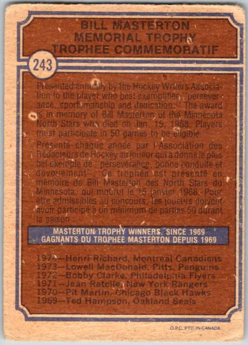 1974-75 O-Pee-Chee #243 Henri Richard Montreal Canadiens V46356
