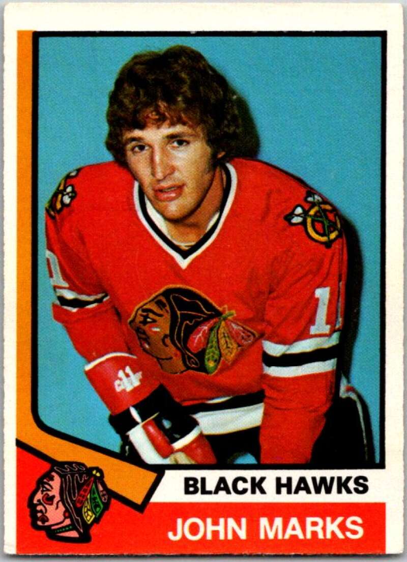 1974-75 O-Pee-Chee #282 John Marks RC Rookie Chicago Blackhawks V46393