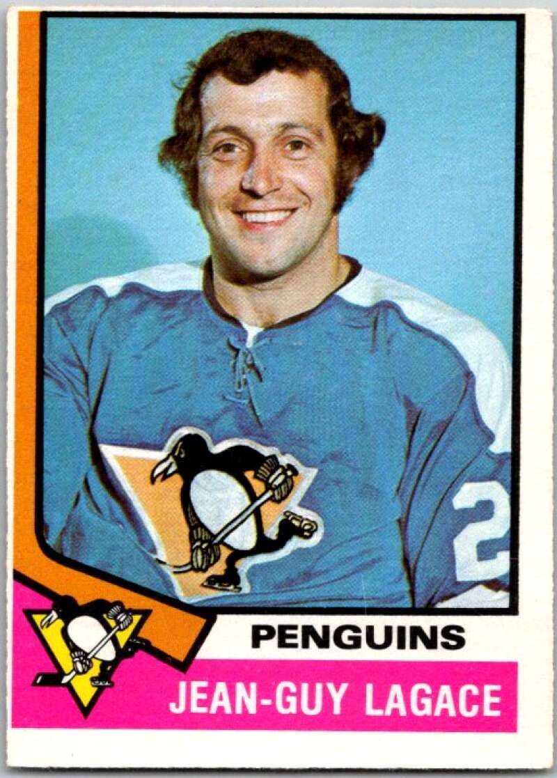1974-75 O-Pee-Chee #299 Jean-Guy Lagace RC Rookie Pittsburgh Penguins V46410