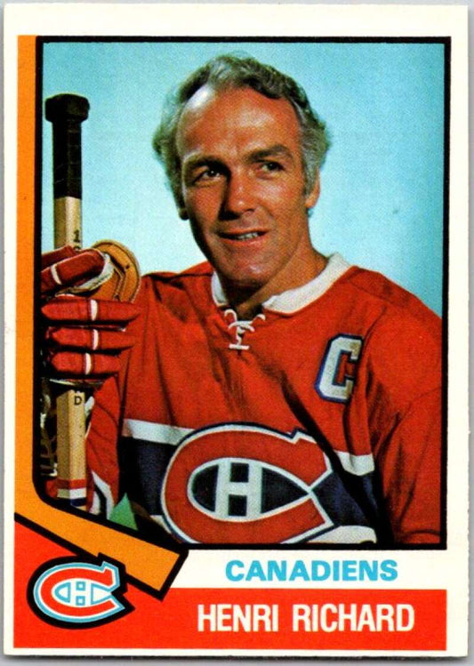1974-75 O-Pee-Chee #321 Henri Richard  Montreal Canadiens  V46432