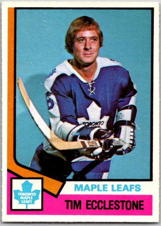 1974-75 O-Pee-Chee #323 Tim Ecclestone  Toronto Maple Leafs  V46434