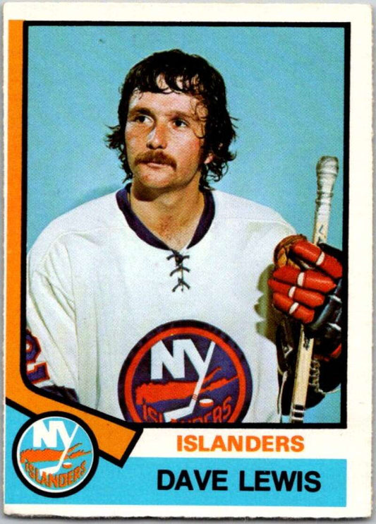 1974-75 O-Pee-Chee #324 Dave Lewis  RC Rookie New York Islanders  V46435