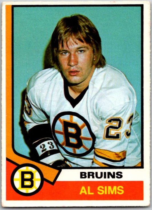 1974-75 O-Pee-Chee #333 Al Sims  RC Rookie Boston Bruins  V46443