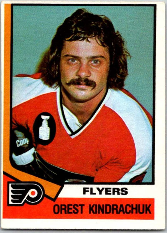 1974-75 O-Pee-Chee #334 Orest Kindrachuk  RC Rookie Philadelphia Flyers  V46444