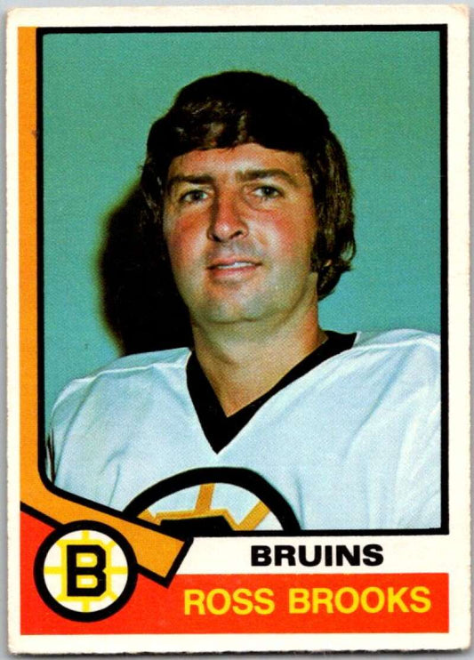 1974-75 O-Pee-Chee #376 Ross Brooks  RC Rookie Boston Bruins  V46484