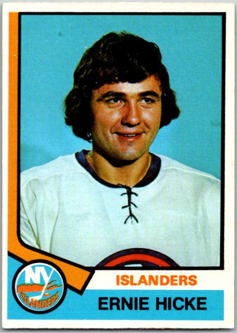 1974-75 O-Pee-Chee #387 Ernie Hicke New York Islanders V46495
