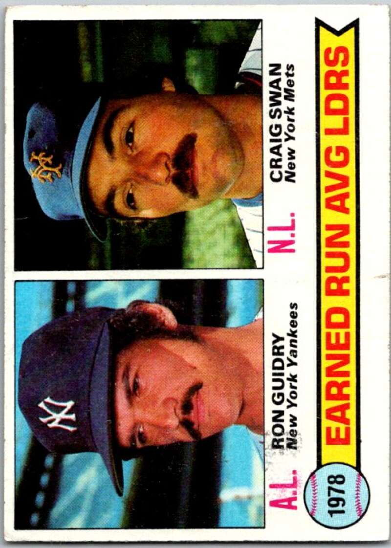 1979 Topps MLB #7 Guidry/CSwan ERA Leaders V46535