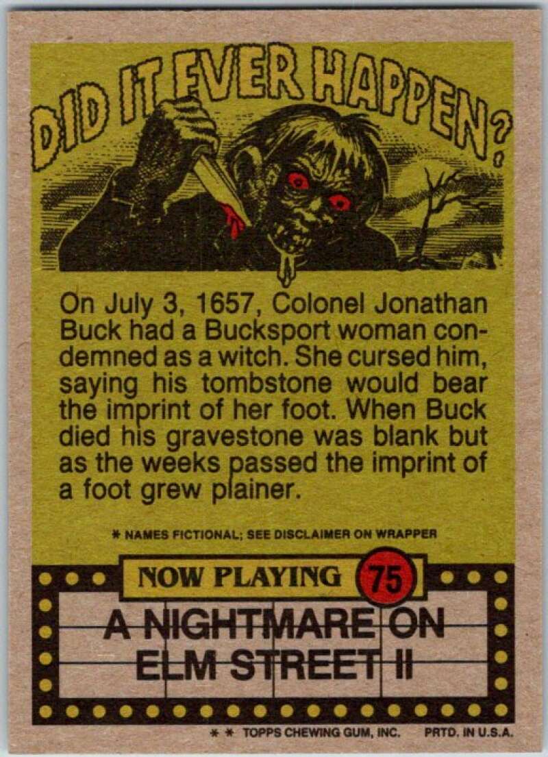 1988 Topps Fright Flicks #75 And for My Next Shadow Picture V46792