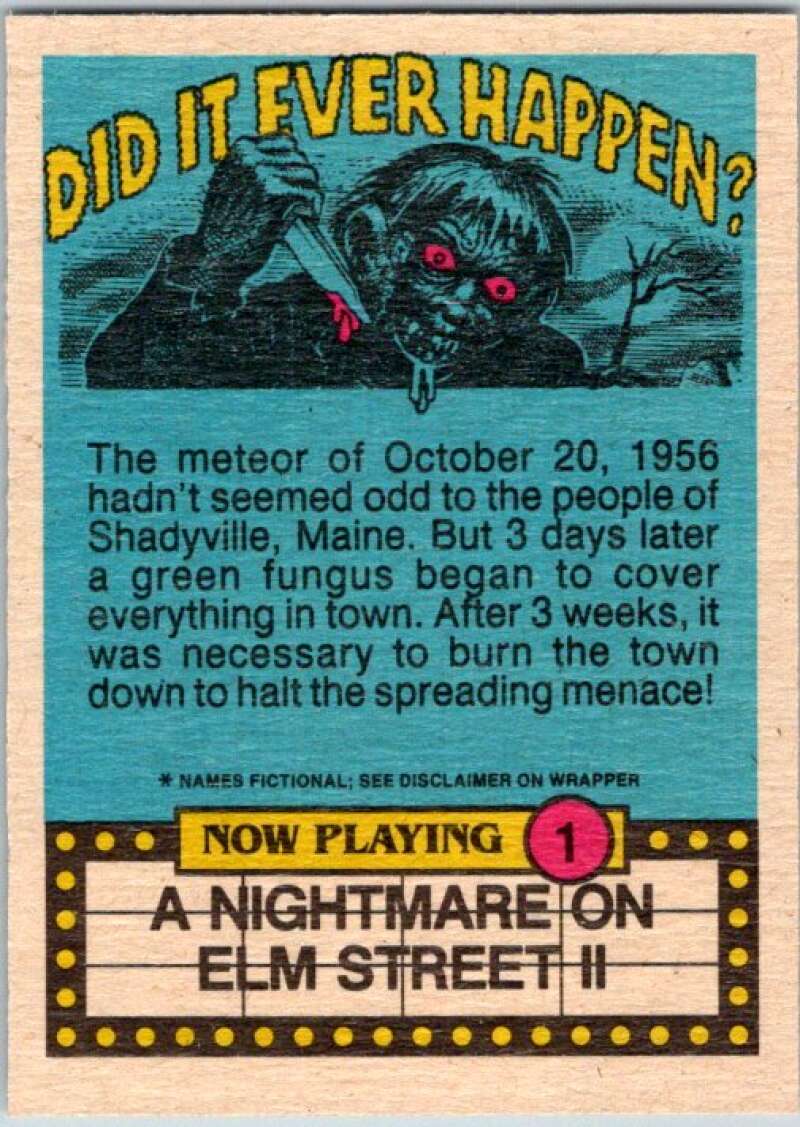 1988 OPC Fright Flicks #1 Fright Flicks Title Card V46793