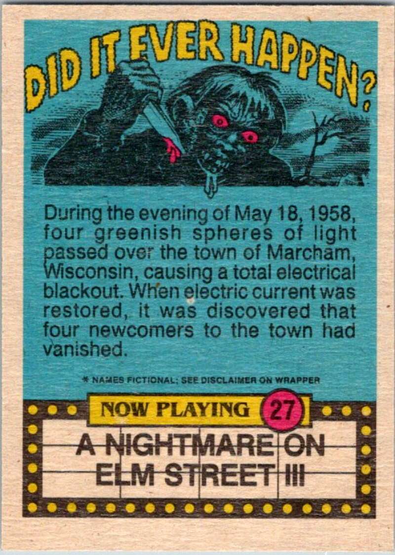 1988 OPC Fright Flicks #27 The Singles Scene Is Murder V46810
