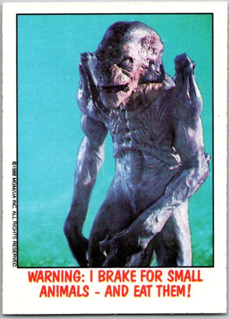 1988 OPC Fright Flicks #28 Warning I Brake for Small Animals And Eat V46811