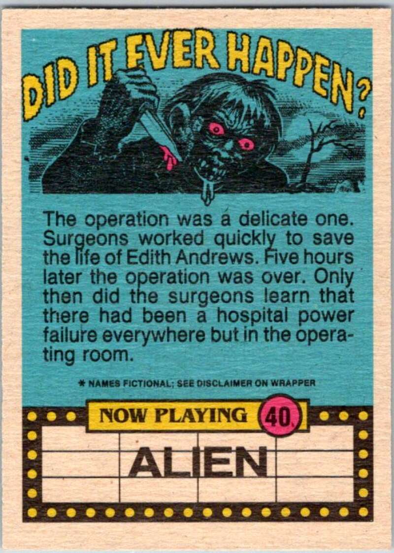 1988 OPC Fright Flicks #40 No Job Is Too Big for Your Local Exterminator V46815