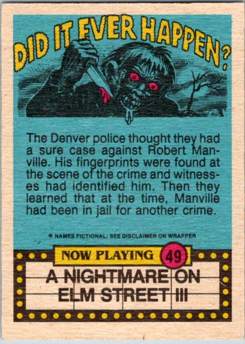 1988 OPC Fright Flicks #49 TV Has Gone To My Head V46819