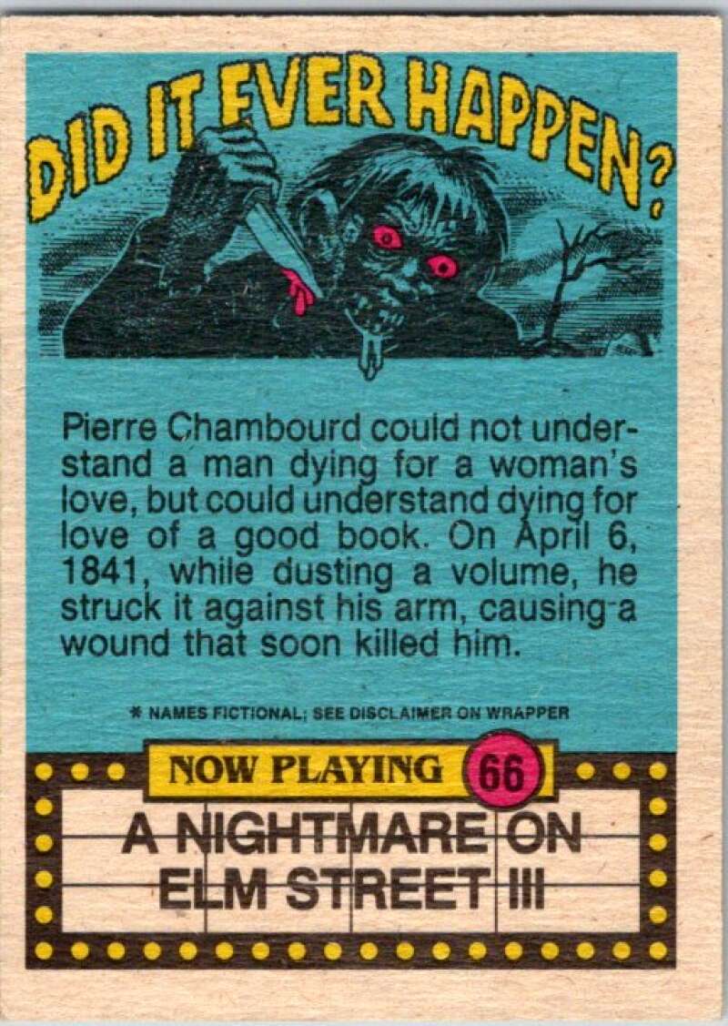 1988 OPC Fright Flicks #66 Bring Back the Lighter for a Refun V46829