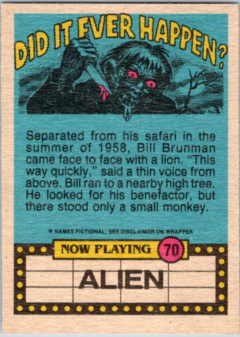 1988 OPC Fright Flicks #70 But Leave the Side Burns V46832