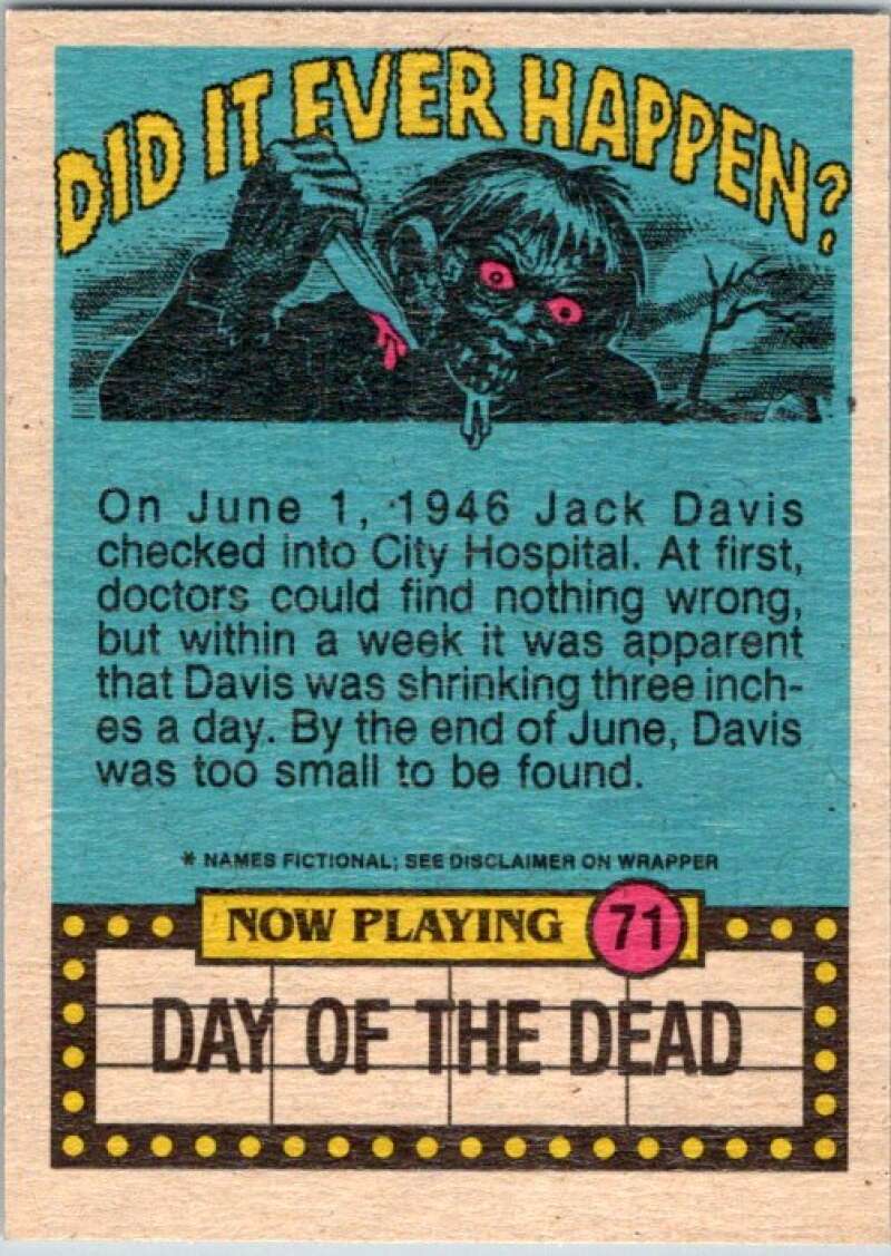 1988 OPC Fright Flicks #71 Stay for Coffee V46833
