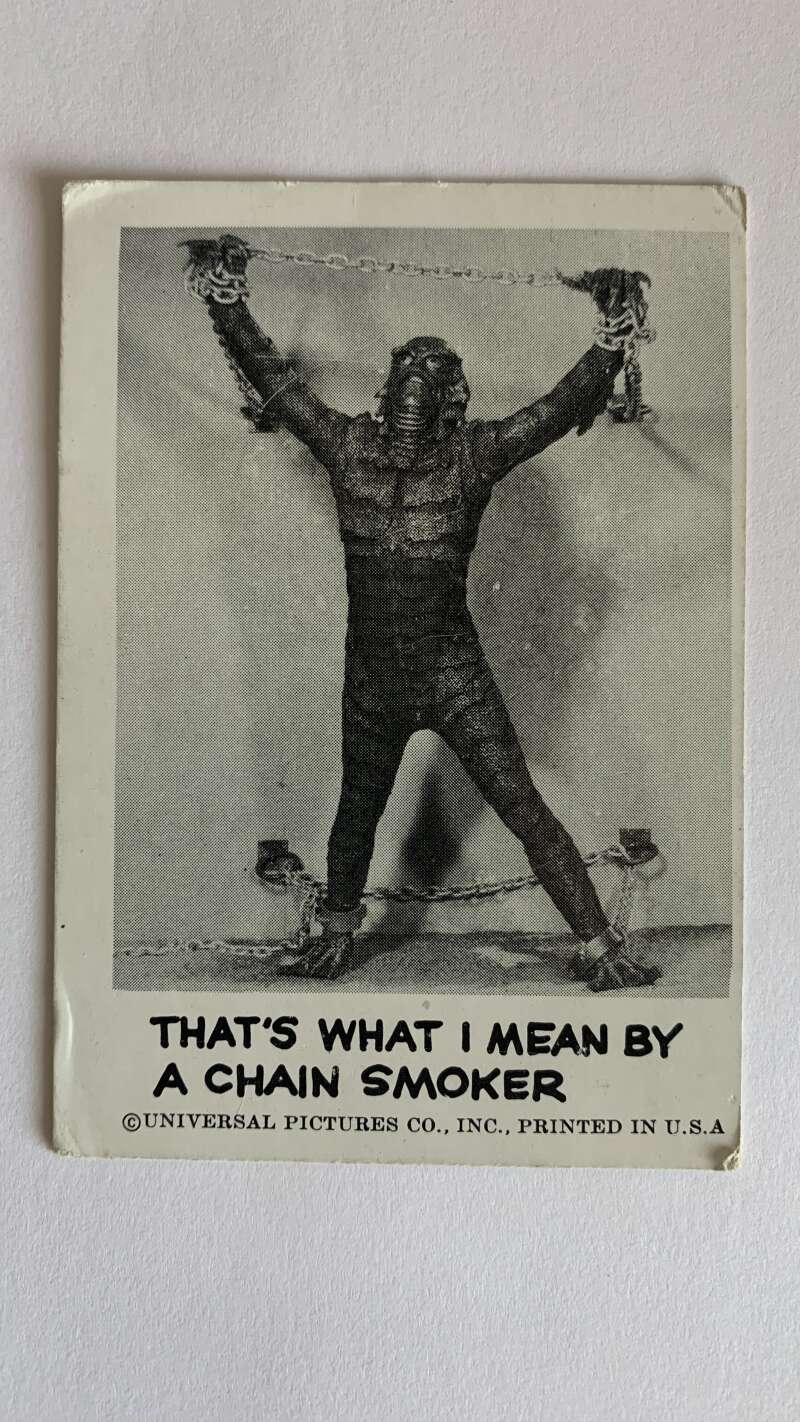 1961 Leaf Spook Stories #38 That's what I mean by a chain smoker   V47003