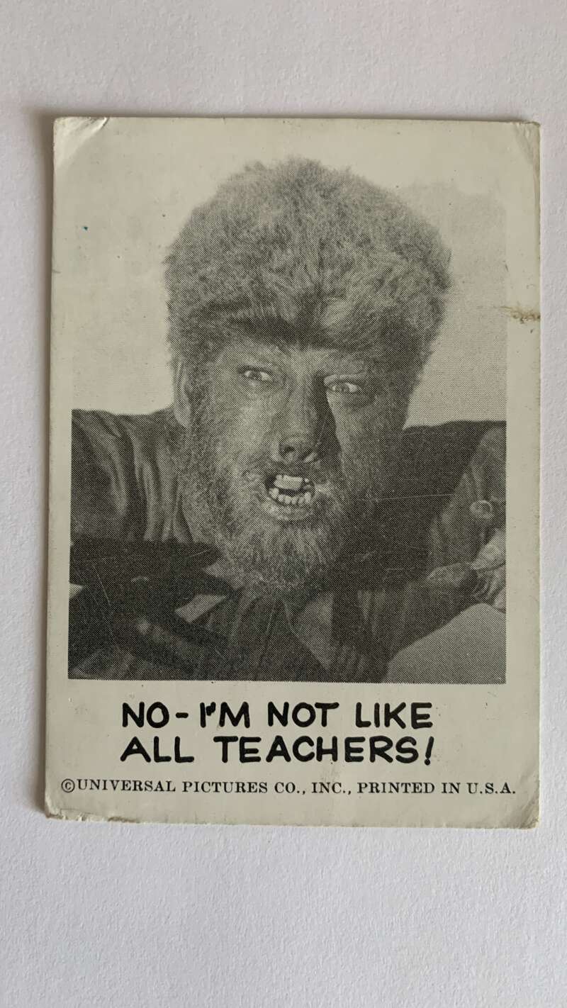 1961 Leaf Spook Stories #44 No I'm not like all teachers V47011