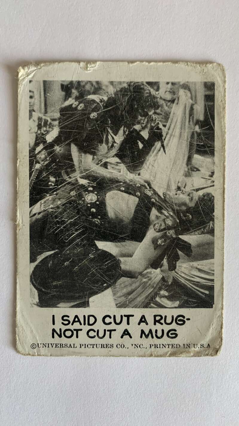 1961 Leaf Spook Stories #55 I said cut a rug Not cut a mug V47022