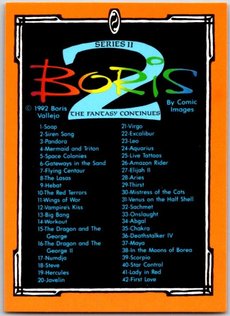 1992 Boris Vallejo Comic #90 Checklist V47368