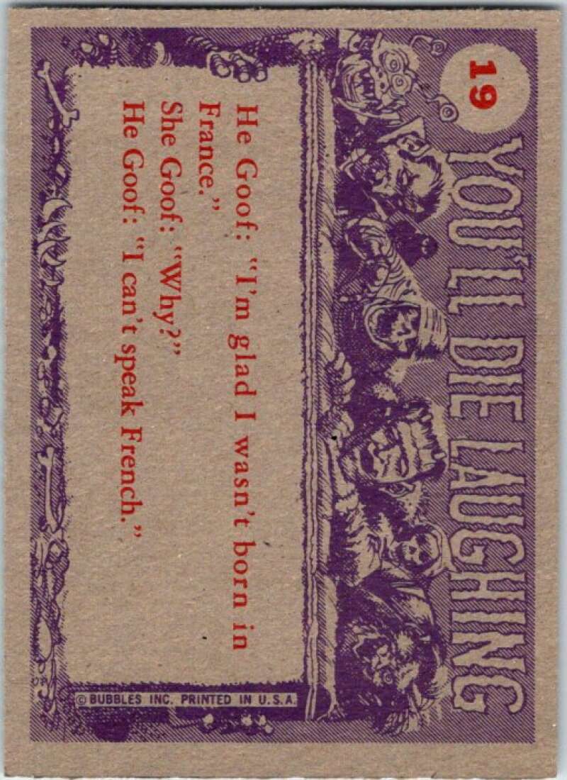 1959 You'll Die Laughing Creature #19 Let's Tell Scary Stories. V47496