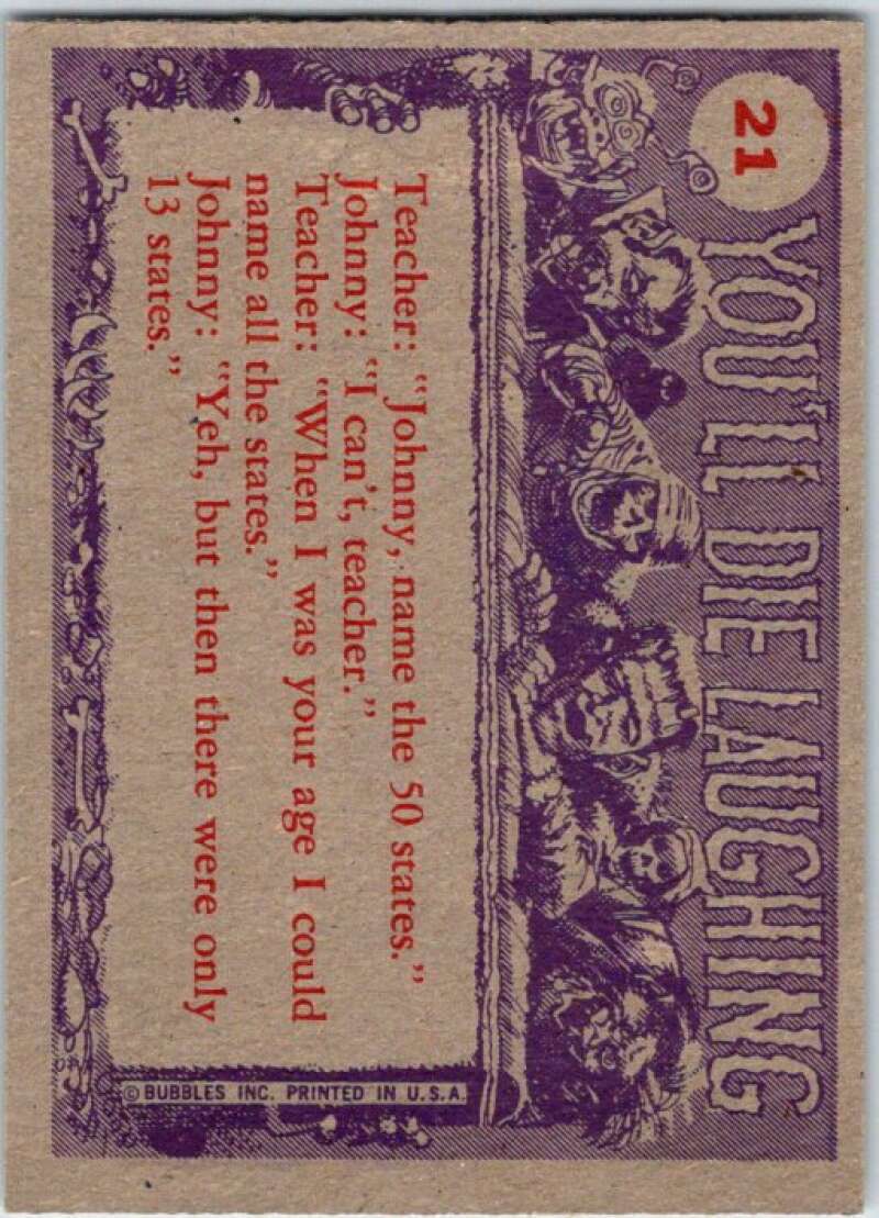 1959 You'll Die Laughing Creature #21 Don't Know If I Have Blue Shoes V47498