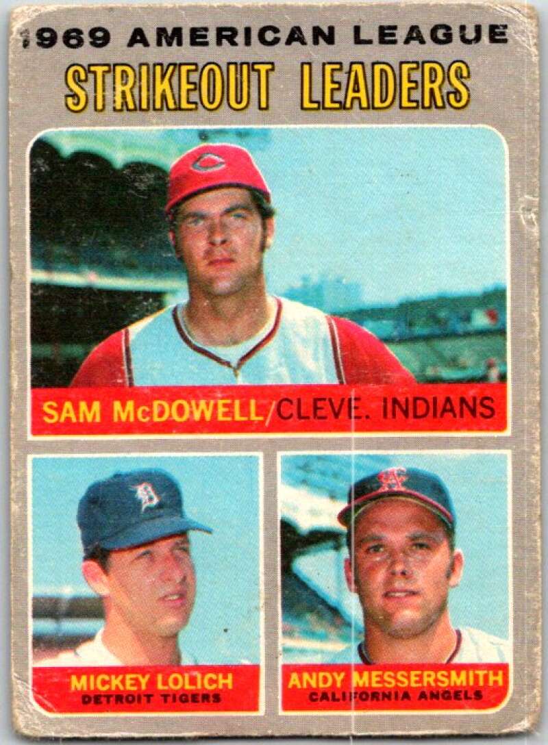 1970 Topps MLB #72 Sam McDowell/Mickey Lolich/Andy Messersmith V47821