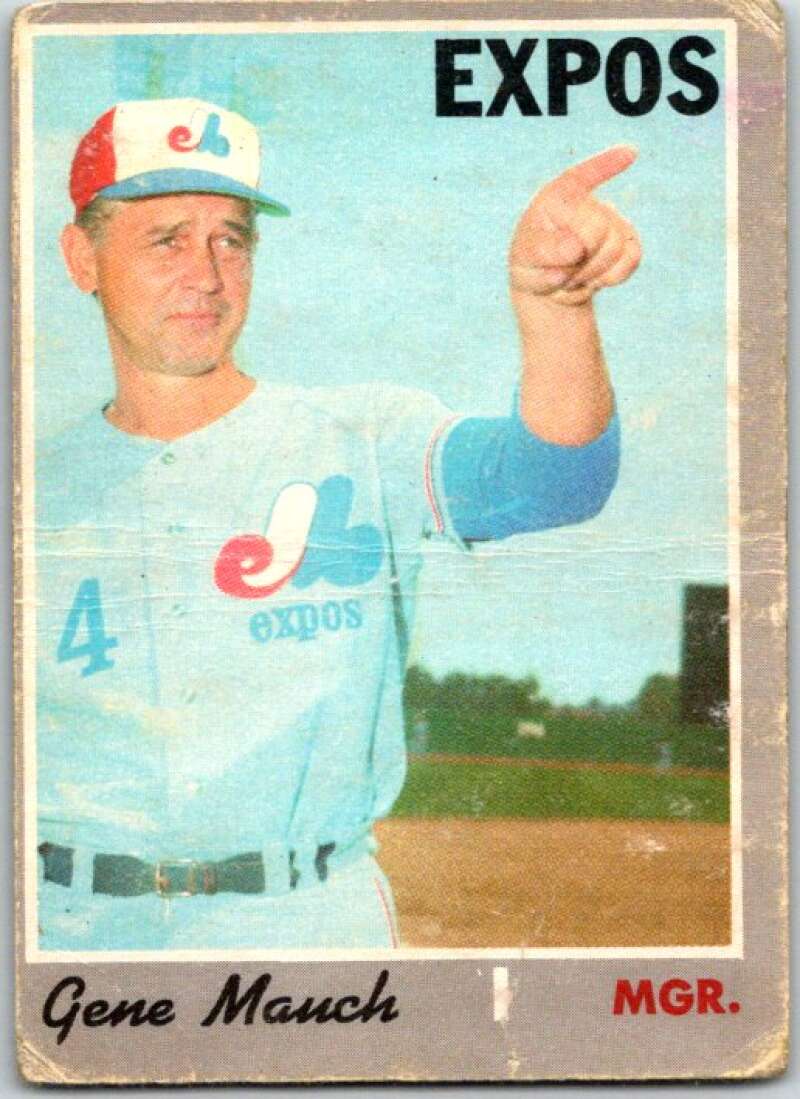 1970 Topps MLB #442 Gene Mauch Manager Montreal Expos V47909