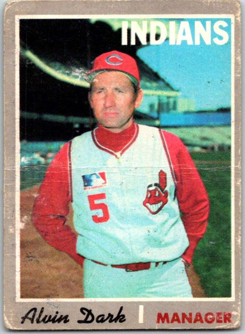 1970 Topps MLB #524 Alvin Dark Manager Cleveland Indians V47974