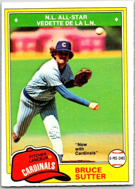 1981 O-Pee-Chee MLB #9 Bruce Sutter  St. Louis Cardinals  V47533