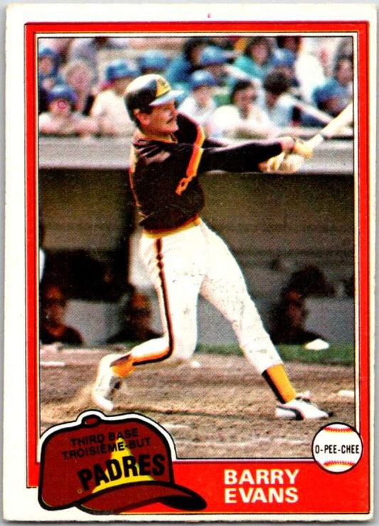 1981 O-Pee-Chee MLB #72 Barry Evans  San Diego Padres  V47578