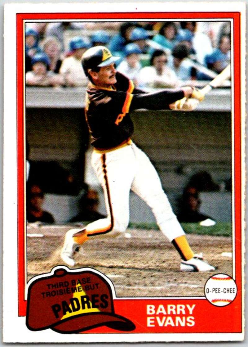 1981 O-Pee-Chee MLB #72 Barry Evans San Diego Padres V47579