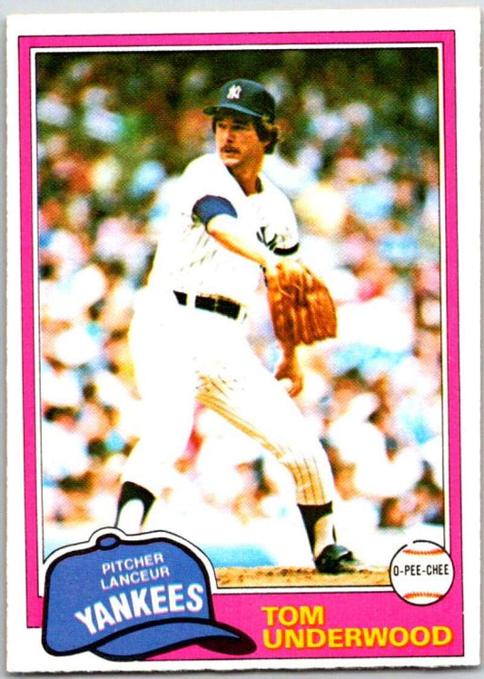 1981 O-Pee-Chee MLB #114 Tom Underwood  New York Yankees  V47612