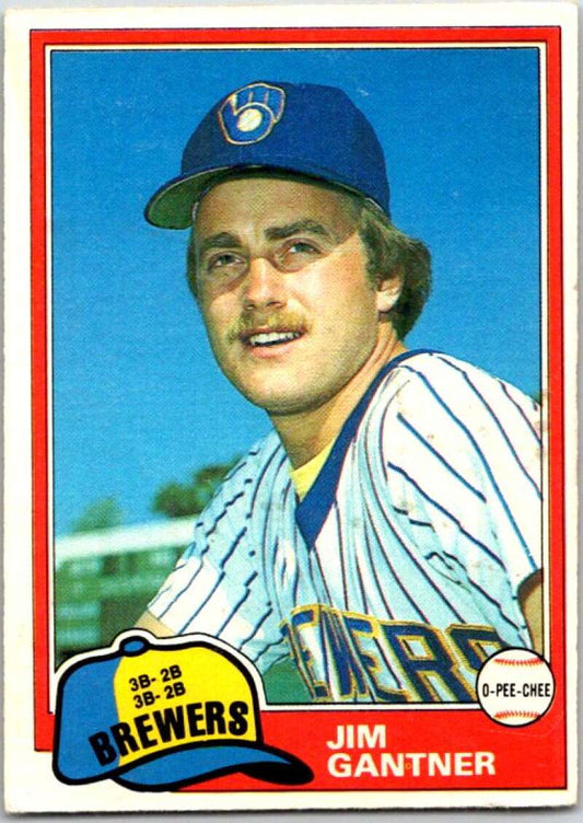 1981 O-Pee-Chee MLB #122 Jim Gantner  Milwaukee Brewers  V47623