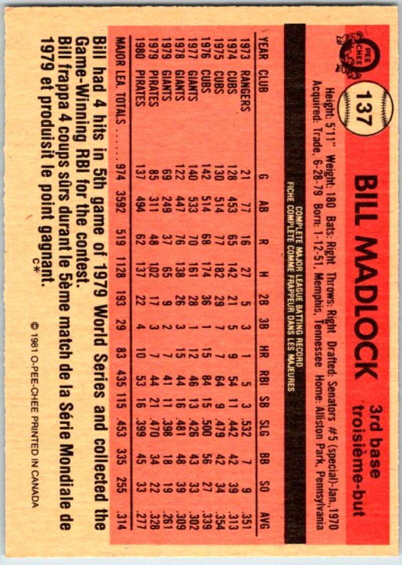 1981 O-Pee-Chee MLB #136 Raines/Ramos/Pate RC Rookie  V47640