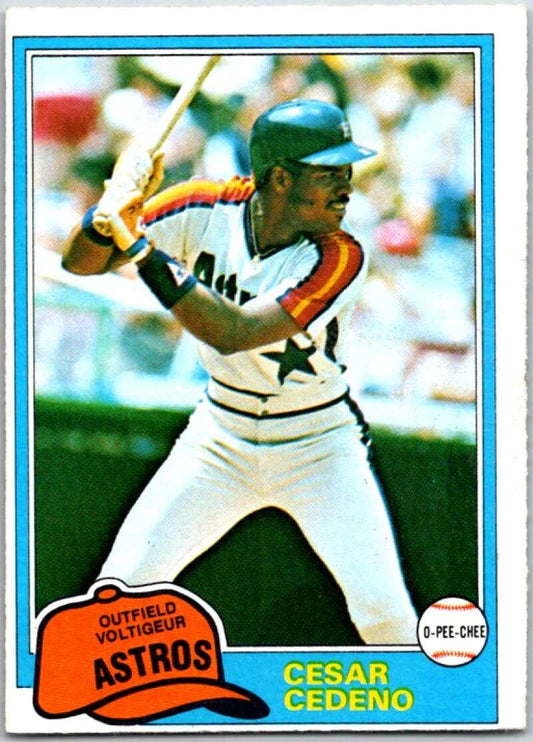 1981 O-Pee-Chee MLB #190 Cesar Cedeno  Houston Astros  V47674