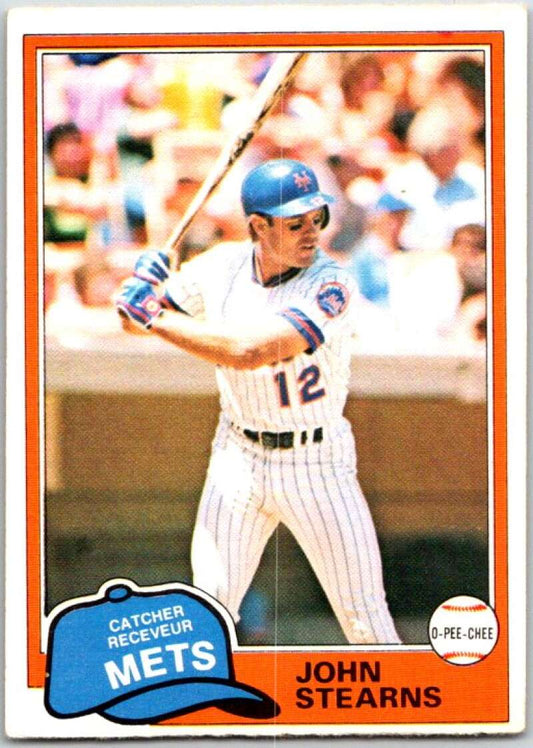 1981 O-Pee-Chee MLB #255 John Stearns  New York Mets  V47730