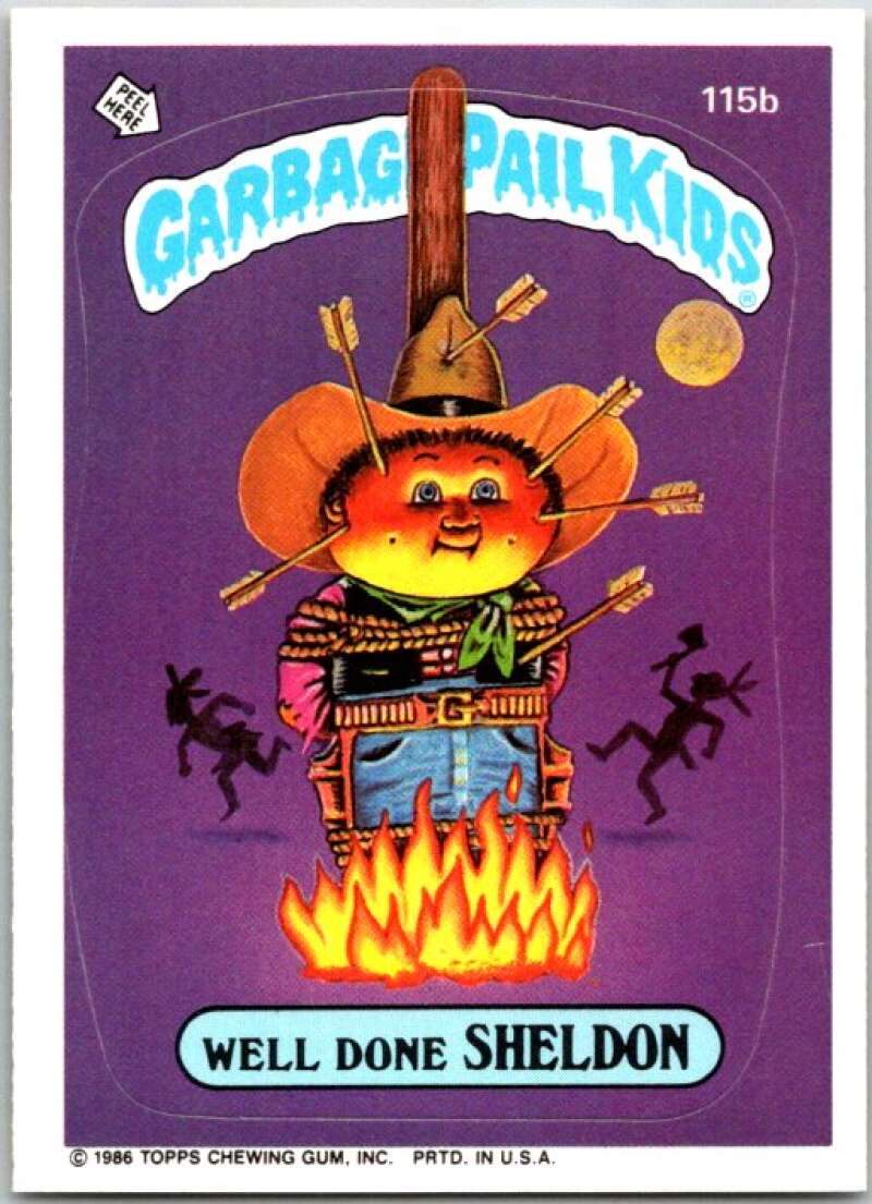 1986 Garbage Pail Kids #115b Well Done Sheldon V48007