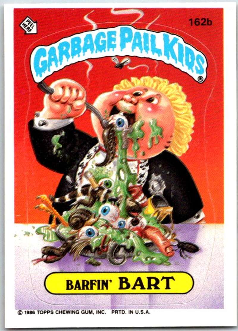 1986 Garbage Pail Kids #162b Barfin' Bart V48037